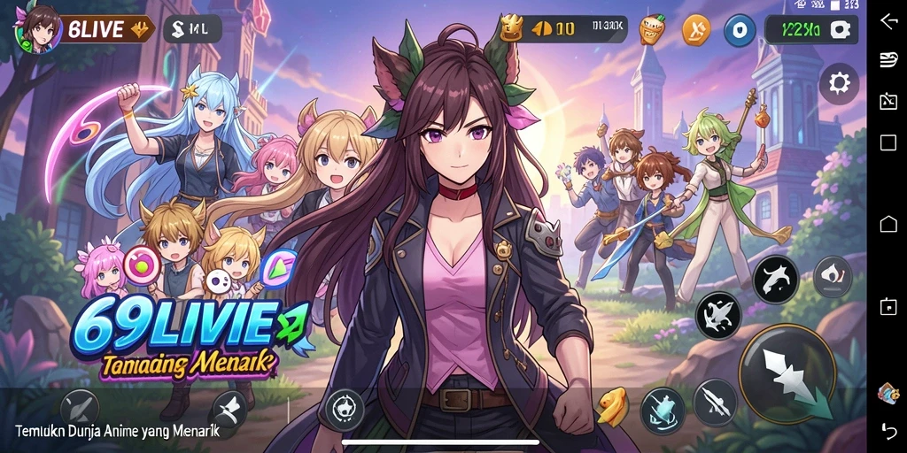 Tampilan gameplay 69LIVE yang penuh warna dan menarik.