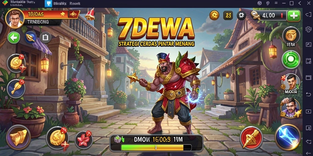 Screenshot utama gameplay strategi 7DEWA yang menarik.