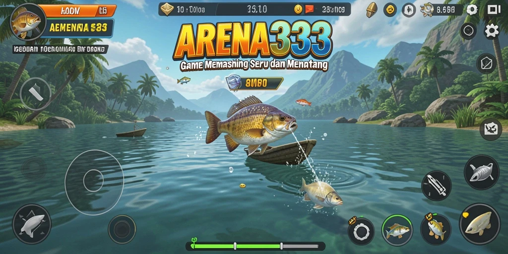 Tampilan menarik saat menangkap ikan dalam gameplay ARENA333.