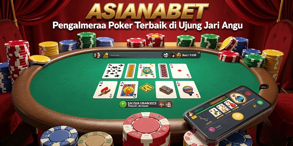 Tampilan menarik dari gameplay poker di ASIANABET.