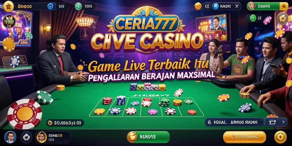 Screenshot CERIA777 menampilkan dealer cantik dalam permainan roulette live.