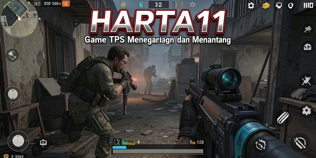 Tampilan gameplay HARTA11 yang mendebarkan dalam pertempuran TPS.