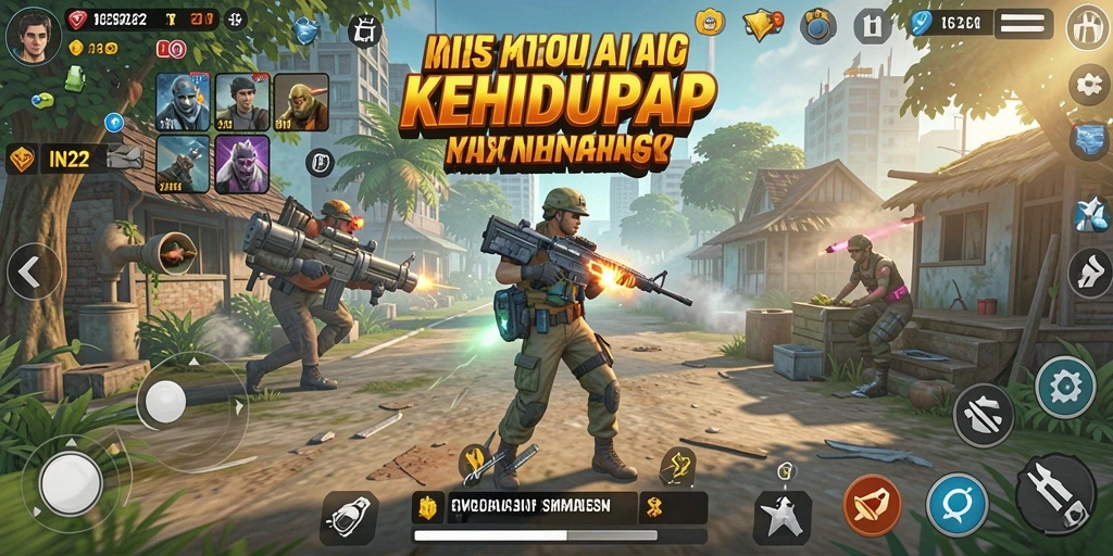 Tampilan gameplay yang menggambarkan simulasi kehidupan dalam IN22.