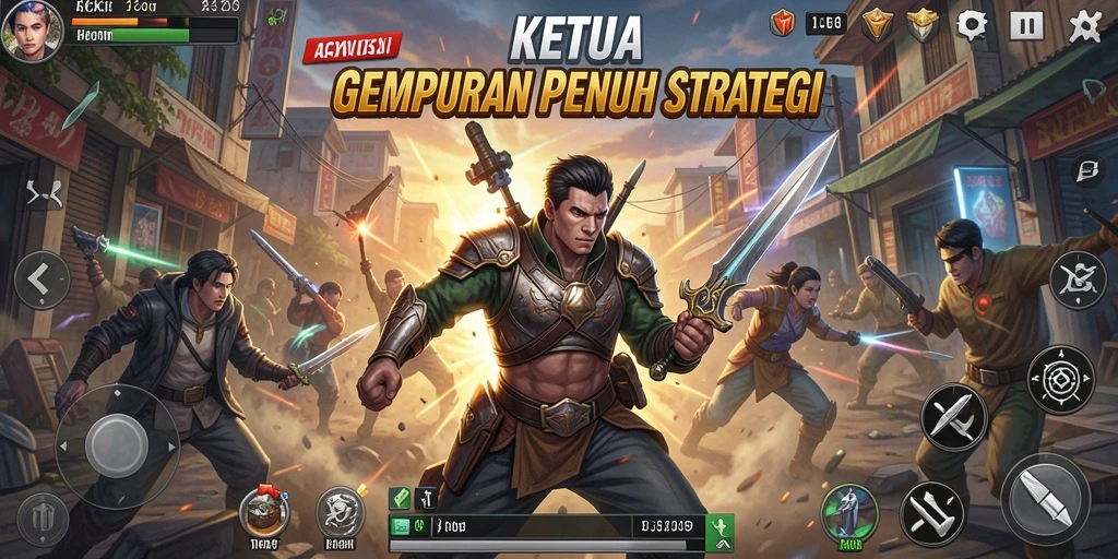 Tampilan gameplay KETUA yang penuh aksi dan strategi.