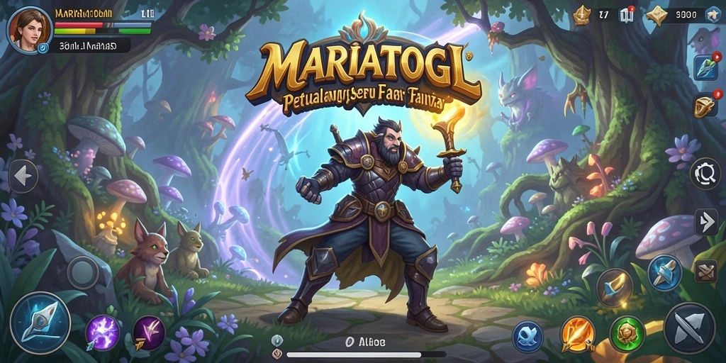 Tangkapan layar MARIATOGL menampilkan pertarungan epik karakter RPG.