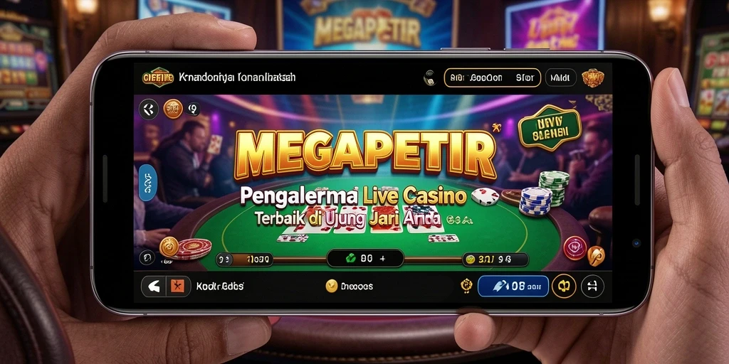 Tampilan nyata gameplay MEGAPETIR dengan dealer langsung yang menghibur.