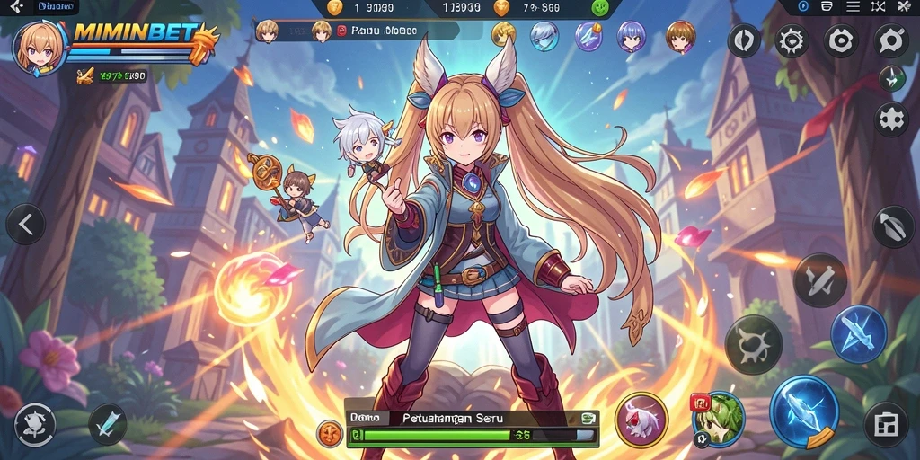 Gameplay MIMINBET menunjukkan aksi seru karakter anime.