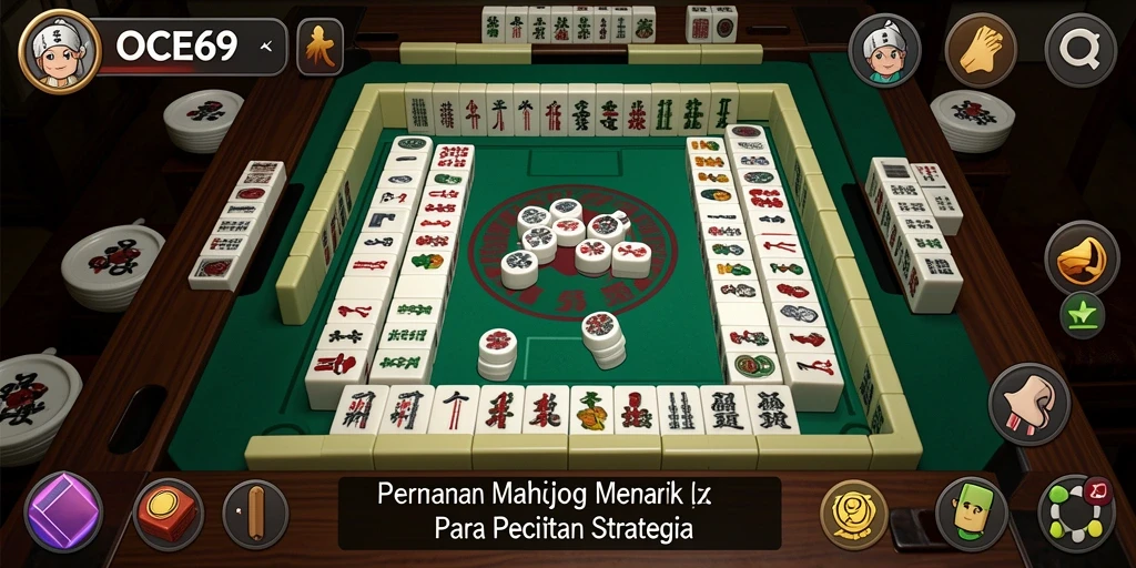 Tampilan menarik dari gameplay OCE69 yang penuh strategi Mahjong.
