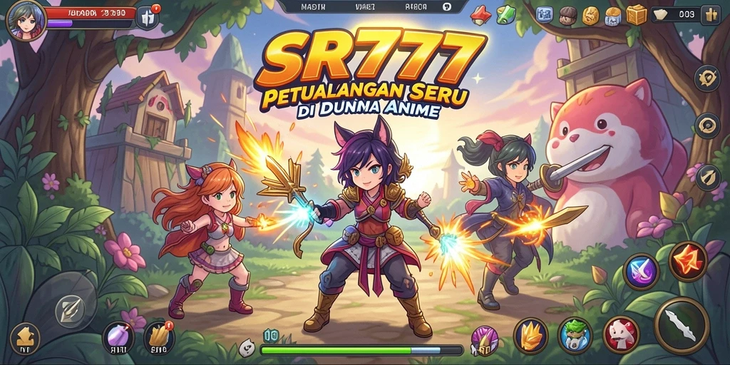 Tampilan dinamis dari gameplay SR777 yang penuh warna.