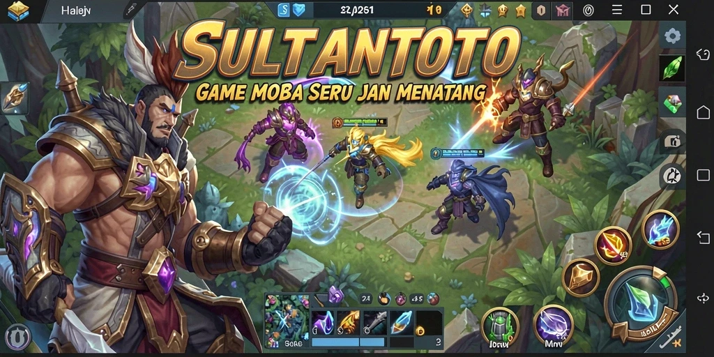 Screenshot gameplay SULTANTOTO menampilkan aksi seru di arena MOBA.
