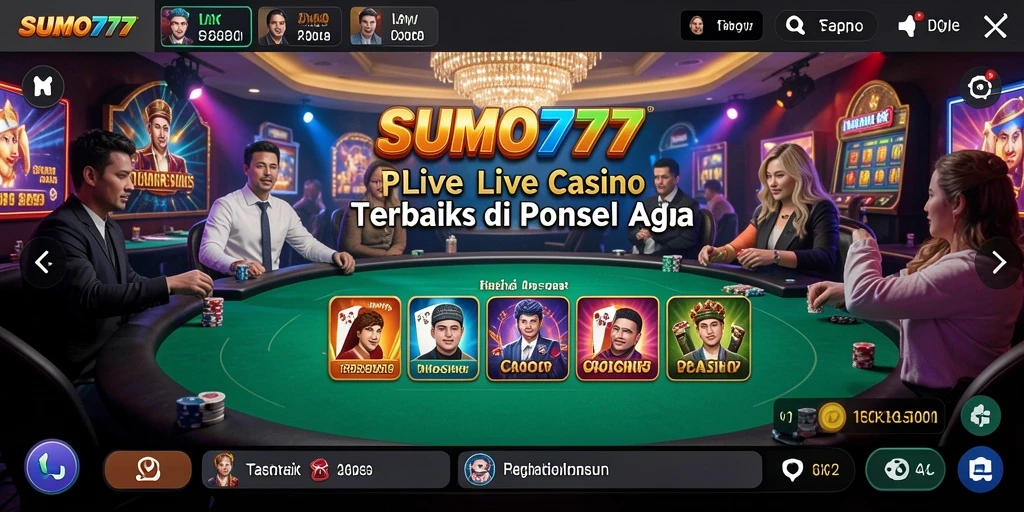 Tampilan permainan SUMO777 dengan dealer langsung yang profesional dan interaktif.