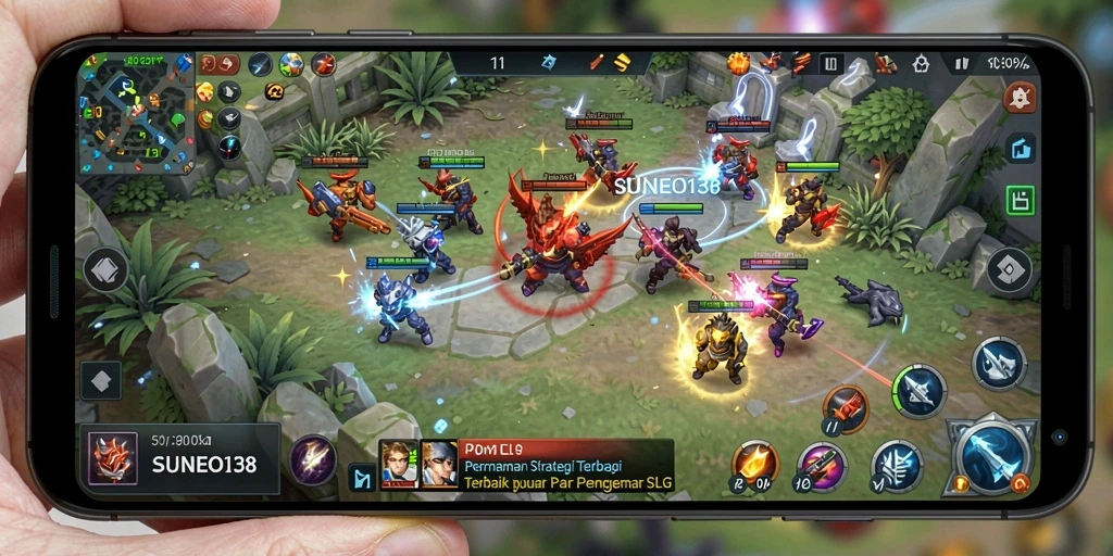 Tampilan gameplay SUNEO138 yang seru dalam arena pertempuran.