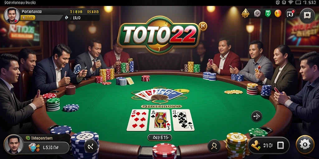 Tampilan gameplay menegangkan di TOTO22 saat bermain Poker.