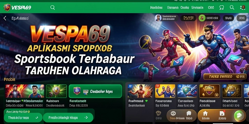 Tampilan antarmuka pengguna VESPA69 yang intuitif dan menarik untuk taruhan olahraga.