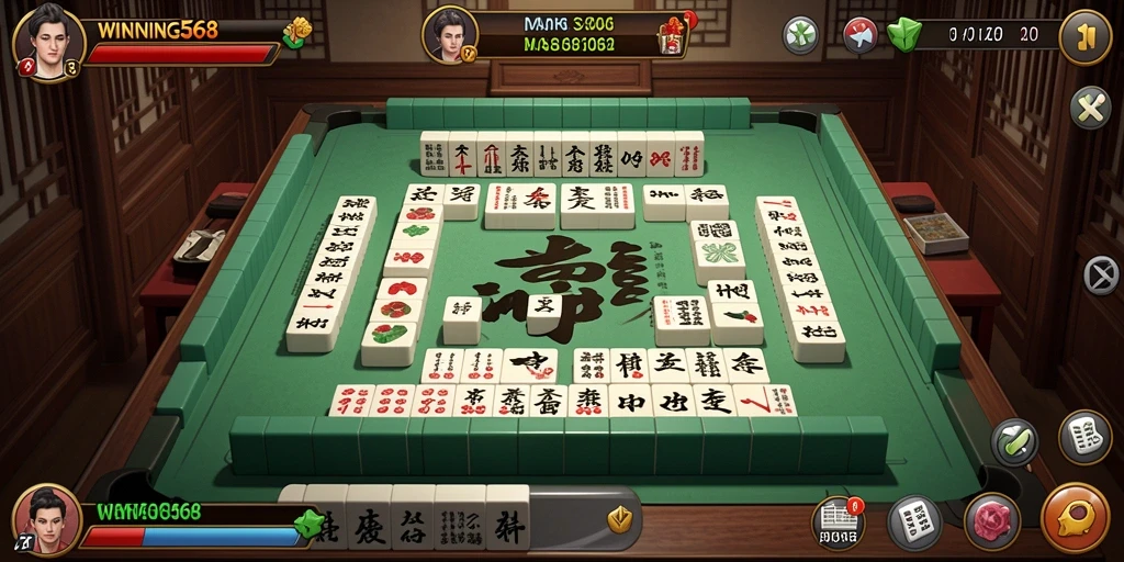 Tampilan gameplay Mahjong yang mendebarkan dan menantang.
